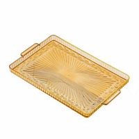 Light Luxury Design Decorative Food Platter Multi-Purpose Serving Tray with Handles Easy to Clean Rectangular Serving Tray Long-Lasting for Living Room, Coffee Table, Kitchen, Bathroom