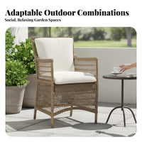 4 Pieces Waterresistant Round sun shade Daybed sun-resistant Outdoor Furniture Weather-Resistant Lounge Bed Woven design for Homeowners, Business Owners, Garden, Terrace, rearyard, Balcony