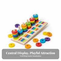 Early Education Educational Disc Stacking Game Hand-Eye Coordination Rainbow Stacking Rings Develops Fine Movement Skills for Preschoolers