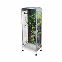 With Wheels Rolling Parrot Aviary Woodland Scenery Backdrop Large Flight Enclosure for Living Room, Indoor