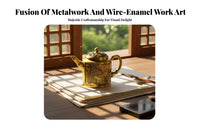 small Brass Teapot Ornament Curved Handle Fine Workmanship Home Decor