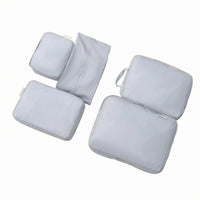 5 Pieces Soft-Sided Five-Piece Luggage Organizer Set Carrying Handles Zippered Travel Bag Set Rectangular