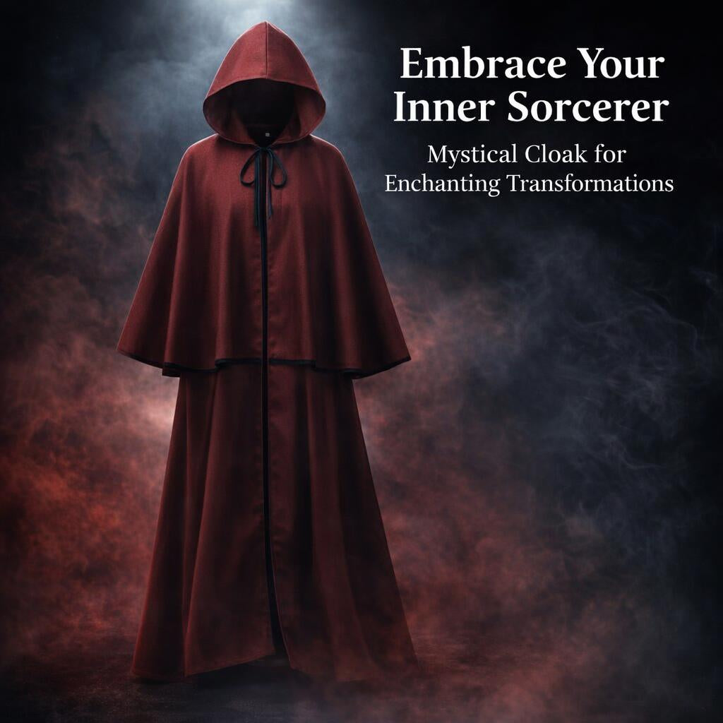 Hooded Cloak Maxi Cape, Fancy Dress Costume Halloween, Hooded Cloak Maxi Polyester, Fancy Dress Costume for Party Goers