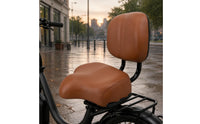 Contoured Bike Seat with Backrest Stitched Backrest Saddle Universal Fit Leather-Look Saddle Seat