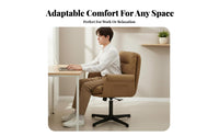 Armless Rolling Task Chair Padded pad Desk Seat Ergonomic Design Adjustable Height for Makeup lovers, Adults, Bedroom