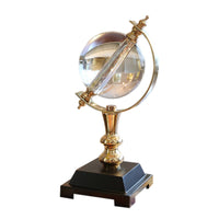 Crystal Globe Ornament Transparent Gold Metal Globe Ornament Transparent Metal Display Stand