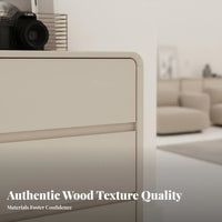 Minimalist Design Rounded Corner Drawer Cabinet Wooden Top Chest of Drawers Space-Saving Storage Furniture Sturdy and Long-Lasting for Families, Homeowners, Bedroom, Living Room, Entryway, Home Office