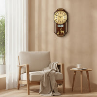 Vertical Wall Clock with Calendar Easy to Read Decorative Wall Clock Elegant Sleek for Entryway