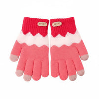 Fleece-Lined kids' Winter Gloves Soft Knit children's Five-Finger Gloves Breathable for Girls, Cold Weather, Outdoor Activities, Playground