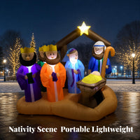 LED Lighting Inflatable Nativity Scene Included Blower Christmas Inflatable Nativity Glowing Star