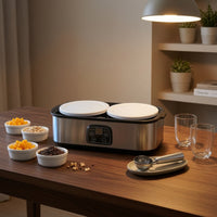 Stainless Steel Electric Yogurt Maker Digital Yogurt Maker with Glass Jars Homemade Fermentation Machine Easy to Use for Home Cooks, Kitchen, Countertop