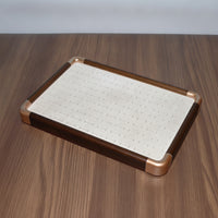 Jewelry Tray with Slots Wood-Grain Jewelry Display Tray Tabletop for Dresser