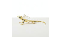 Salamander Ornament with Crystal Decorative Gold Salamander Figurine Realistic Decor for Reptile Lovers, Desk, Office, Study