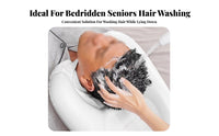 Inflatable Shampoo Basin Neck Support Inflatable Shampoo Bowl Leak-Resistant Bedside Hair Washing Tray for Elderly, in Bed, At Home, Hospital