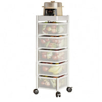 Rotating Storage Trolley Multi-Level Kitchen Storage Trolley Caster Wheels Top Tray