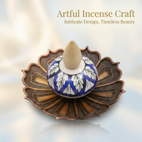 Gold Finish Aroma Base, Antique Bronze Fragrance Holder, Ceramic Alloy Home Fragrance, Decorative Flower Meditation Room, Artistic Lotus Design