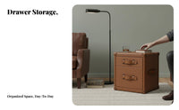 Vintage Bedside Storage Unit with Sturdy Frame for Renters