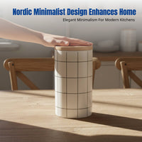 Nordic Ceramic Storage Jar, Round Sealed Container, Large Capacity, with Lid