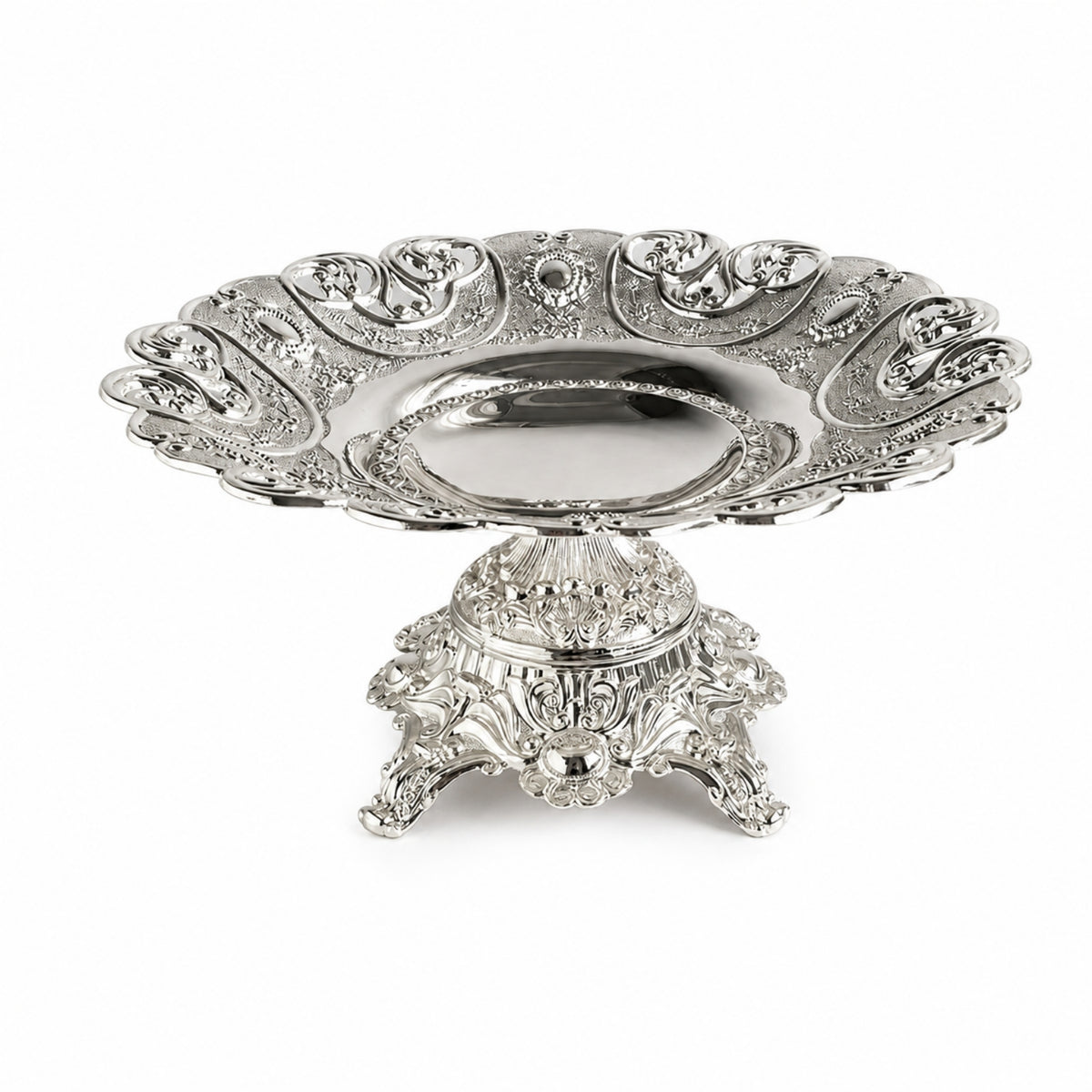 Pedestal Serving Tray Elegant Serving Tray with Pedestal Engraved for Weddings