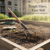 Heavy-Duty Steel Garden Rake for Tilling and Loosening Soil