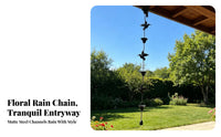 Decorative Hanging Rain Chain | Cup-Like Water Collectors, Rain Chain with Cups, for Patio