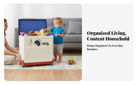 Large Capacity Wheeled animal Toy Chest adaptable Use kids' Storage Bin With casters Child-Safe Design for Children, Toddlers, Parents, Living Room, Playroom, Bedroom, Nursery