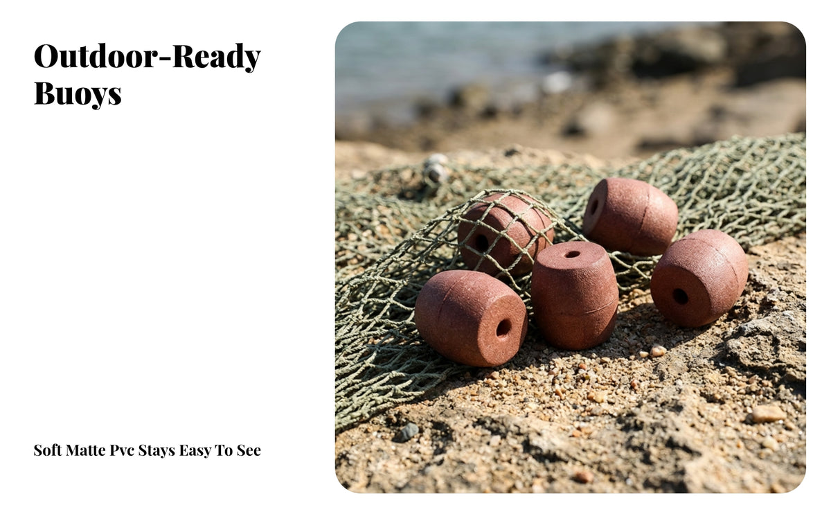 5 Pieces Floating Marker Buoy | Hard PVC Construction, Compact Rounded Body, Marker Buoy with Through Hole, for Fishing Nets