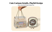 Great Gift Idea Toast Shaped Fan Portable Cute Handheld Fan Adjustable Speed Stable Base for Students, Kids, Girls, Office, Dorm Room, Bedroom, Desk