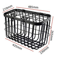 Metal Bike Basket with Lid Wire Grid Heavy Duty Rectangular for Cyclists, Commuters, Grocery Shopping, Daily Commuting