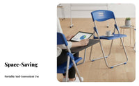 Foldable Design Folding Chair with Writing Tablet long-lasting Frame Training Chair with Tablet supportrest Sturdy Construction Institutional Furniture No Assembly Required for Trainees, event Planners, educational sessionroom