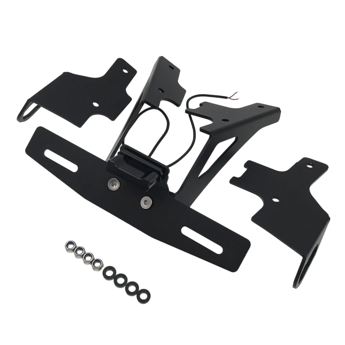 Short Tail License Plate Bracket Matte Black Rear License Plate Bracket Vehicle Accessory Mounting Hardware Wiring Leads