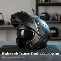 Flip up Full Face Helmet Anti-Fog Flip Up Wide Field of View for Four-Season Riding, Commuting, Traveling