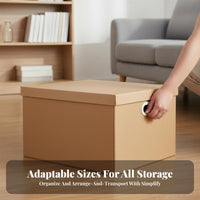 Lidded Cardboard Box with Lid Household Storage Stackable Design for Students