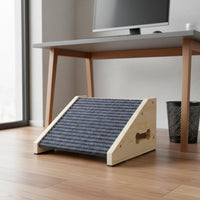 Gentle Slope Wooden Pet Stairs Anti-Slip Surface Wooden Dog Ramp High Load Capacity Dog Ramp Easy to Clean for Senior Pets, Young Dogs, Cats, Indoor, Outdoor