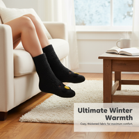 Women's Sherpa Lined Mid-Calf Socks for Winter Warmth and Home Wear