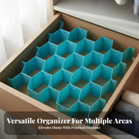 8 Pieces Space Saving Honeycomb Drawer Divider Easy to Install Honeycomb Drawer Organizer Multi-Purpose for Adults, Dresser, Kitchen, Closet