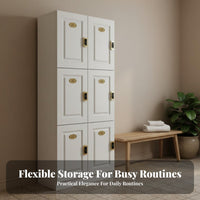 Multiple-Door Wooden Locker Large Capacity Changing Room Locker Electronic Lock Option Personal Storage Cabinet for Fitness Studio Studio, Spa