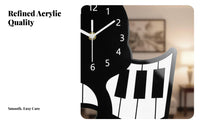 Cat Shaped Wall Clock Silent Movement Musical Cat Clock House Decoration Non-Ticking Timepiece Creative Design for Children