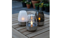 6 Pieces LED Solar Candle Light Weather Resistant Stainless Steel Outdoor Light Weatherproof Outdoor Lighting for Patio, Pathway, Halloween