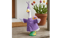 Butterfly Goose Ornament Green Base Porch Goose Ornament Outdoor Decoration Violet Whimsical Decor for Yard