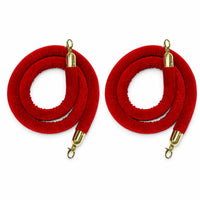2 Pieces Metal Hooks Velvet Barrier Rope Fasteners