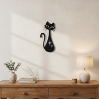 Cat-Shaped Metal Decor Wall Art Lightweight Feline Wall Decor Easy Installation for Living Room, Entryway, Hallway
