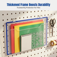Thick Transparent Hanging Document Bag, Magnetic Horizontal Letter-Size Organizer, Office Storage Pouch