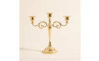 Tabletop 3-Arm Candelabra Scrollwork Candelabra with 3 Arms Weighted Triple Candle Holder Elegant for Brides, Dinner Parties