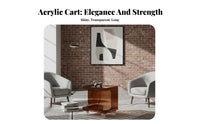 Light Luxury aesthetic Transparent Utility Trolley Spacious Tiers Multi-Tier Clear Trolley Easy Assembly Storage Cart for Interior Design aficionados, Apartment Dwellers, Living Room, Bedroom, Small Spaces, Bathroom