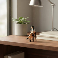 1/64 Seated Woman Figurine Detailed Finish Mini Sitting Lady Statue Realistic Details Tiny Seated Female Figure for Collectors, Diorama
