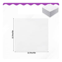 100 Pieces Precut White Squares Uniform Size 5-Inch Textile Squares Soft 5 Inch Textile Square for Sewing, Crafting