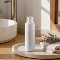 White Flat Shoulder Fine Mist Spray Bottle and Round Bottom Cream Jar for Hydrating Products