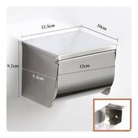 Bathroom Tissue Dispenser with Cover Rustproof Toilet Roll Holder with Shelf Hardware Modern Compact for Bathroom