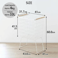 Laundry Basket Foldable with Iron Wire Frame for Dirty Clothes Storage, Washing for Bedroom and Bathroom, Hamper